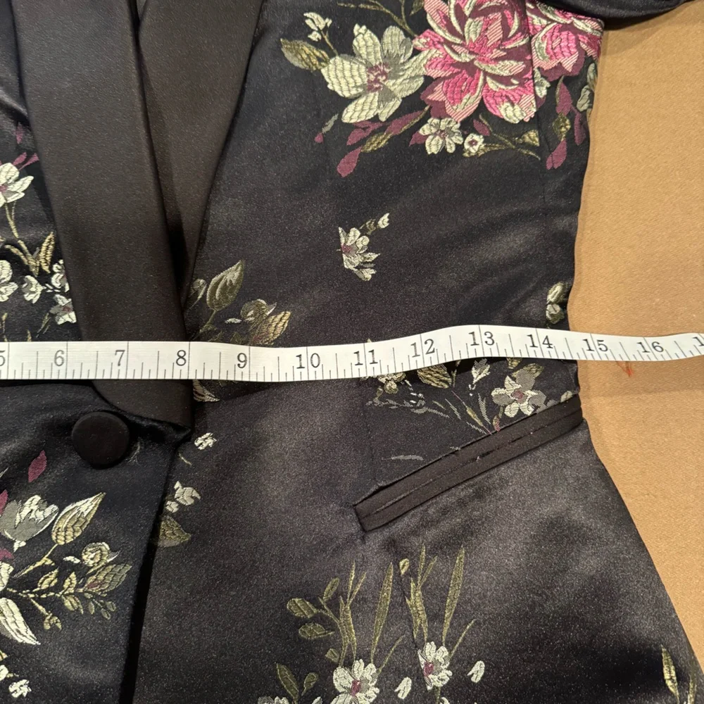 Zara Basic Jacquard Tuxedo Blazer - Size X-Small - Picture 13 of 16